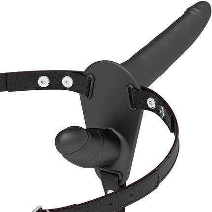 fetish submissive harness doppia penetrazione nera