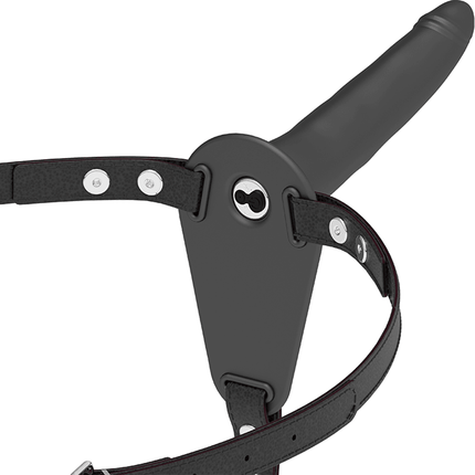 fetish submissive harness vibratore in silicone nero 15 cm