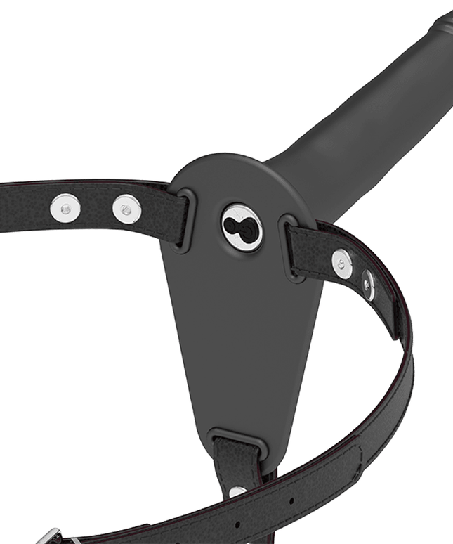 fetish submissive harness vibratore in silicone nero 15 cm