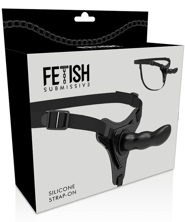 fetish submissive harness punto g in silicone nero 16 cm