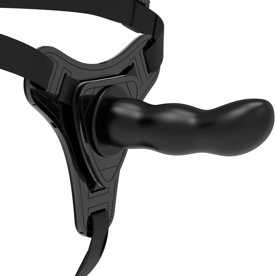 fetish submissive harness punto g in silicone nero 16 cm