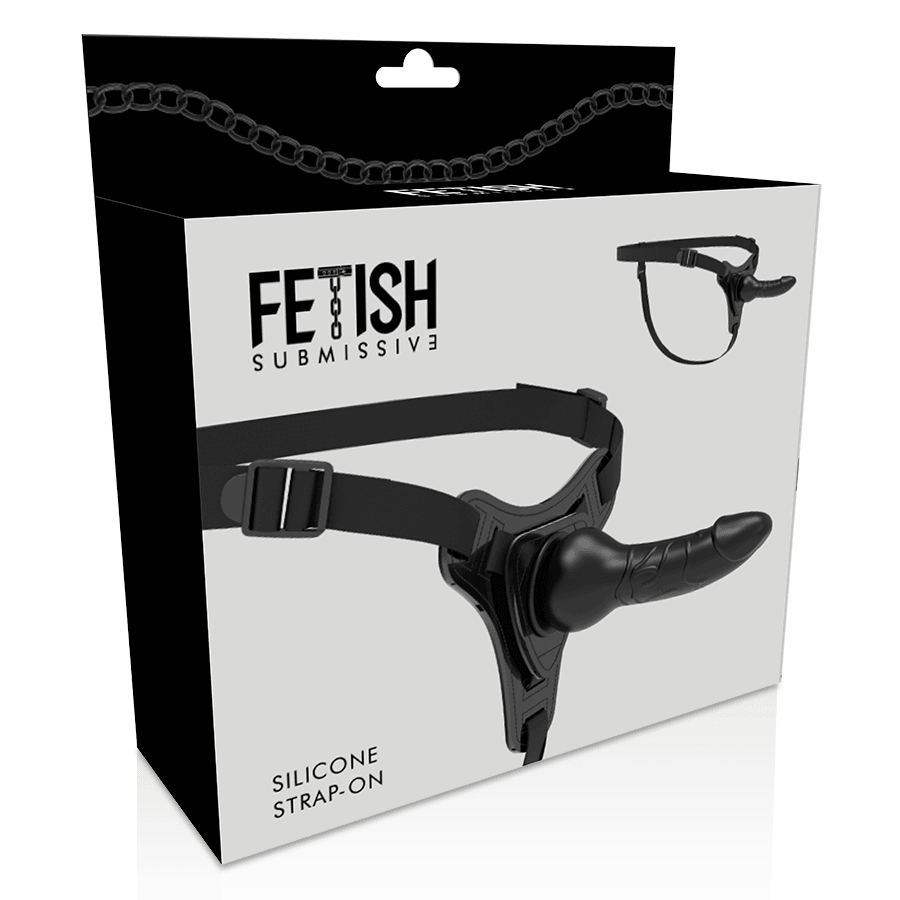 fetish submissive harness silicone nero realistico 16 cm