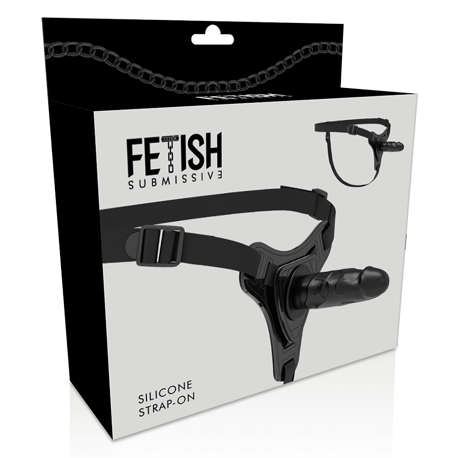 fetish submissive harness silicone nero realistico 15 cm