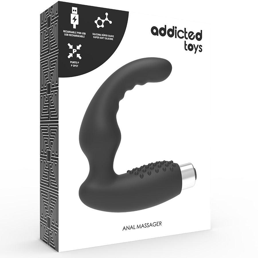 addicted toys vibratore prostatico ricaricabile modello 2 nero