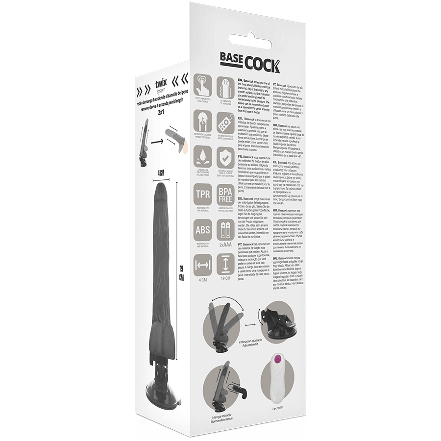 basecock vibratore telecomando realistico naturale 19 cm o 4 cm