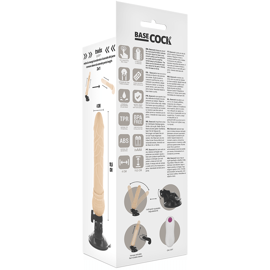 basecock vibratore telecomando naturale realistico 19 5 cm o 4 cm