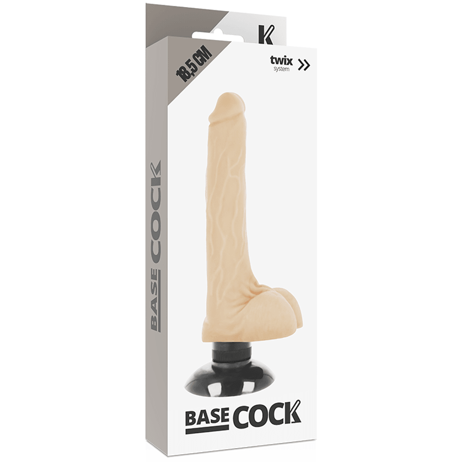 basecock vibratore realistico 2 1 naturale 18 5 cm o 4 cm