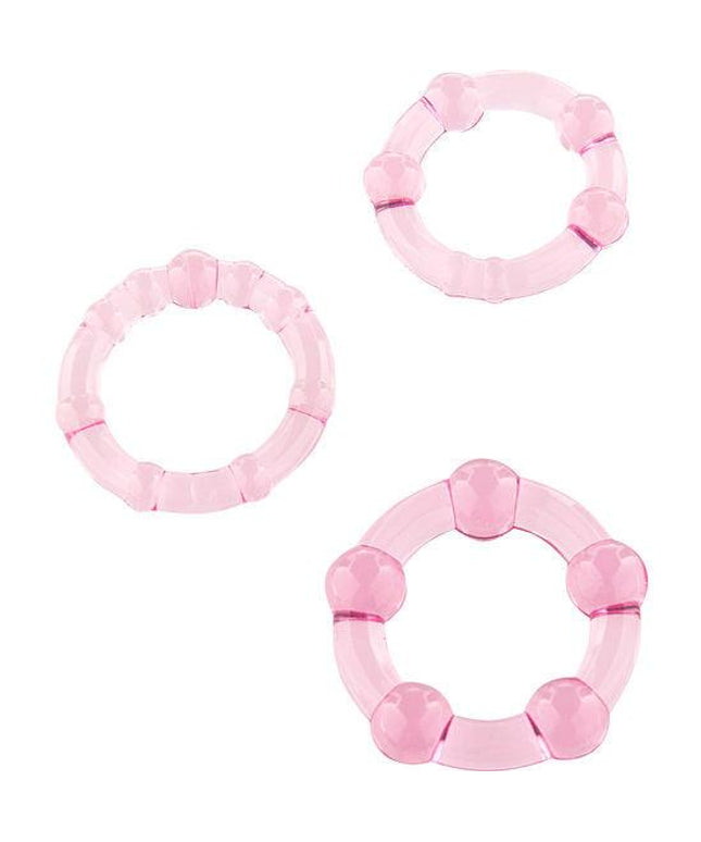 seven creations set di tre anelli per pene rosa