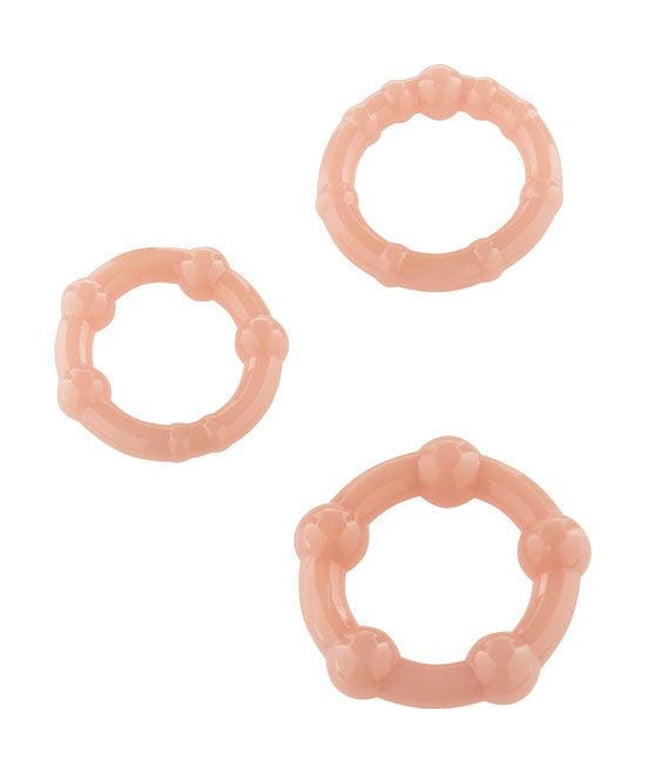 seven creations set di tre anelli per pene in pelle