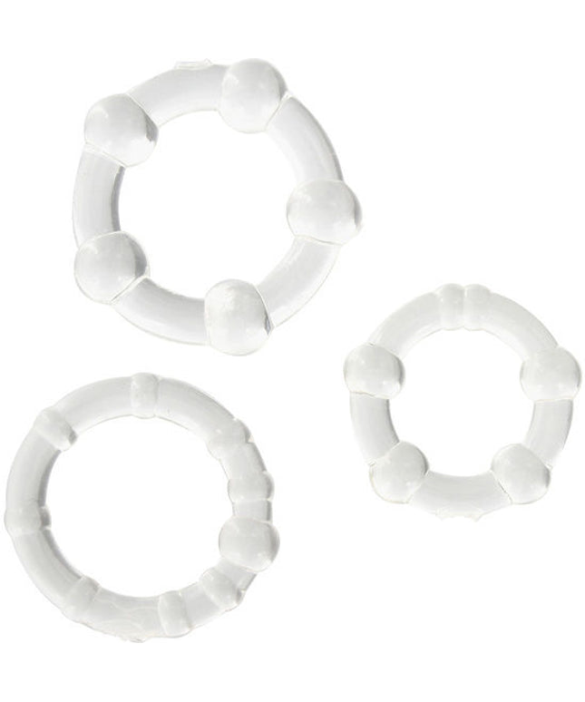 SEVEN CREATIONS - SET DI TRE ANELLI PER PENE TRASPARENTI