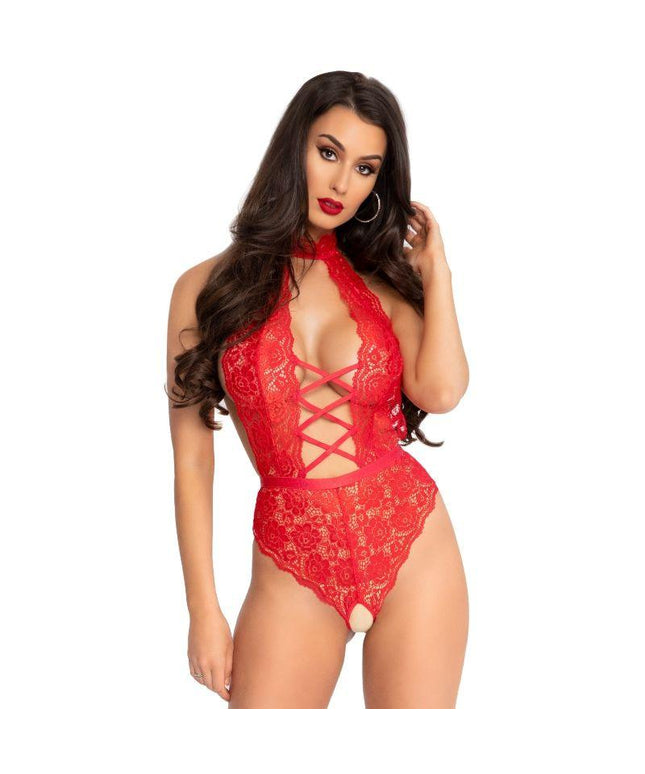 leg avenue orsacchiotto con mutandine senza croce rosso s