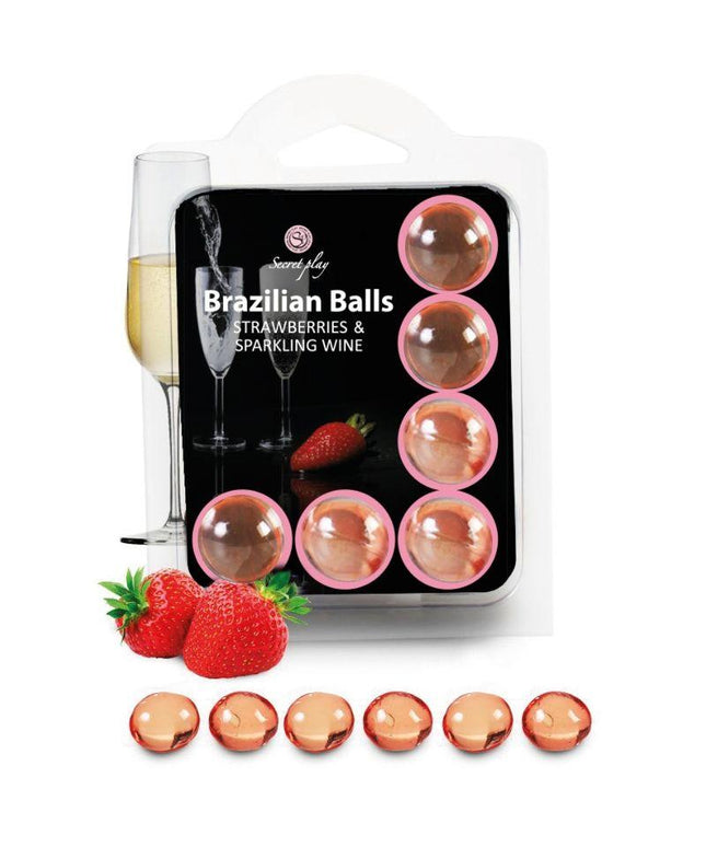 secretplay set 6 palline brasiliani fragole con cava