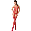 passion woman bs054 bodystocking rosso taglia unica