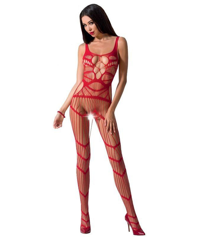 passion woman bs058 bodystocking rosso taglia unica