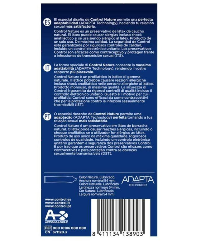 CONTROL - PRESERVATIVI ADAPTA NATURE 12 UNITÀ - Only Vibes