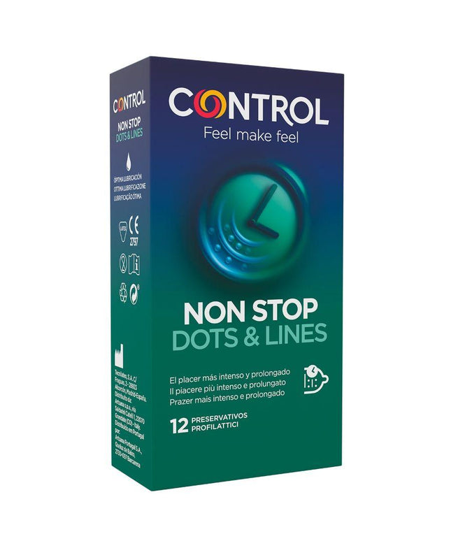CONTROL - NONSTOP DOTS AND LINES CONDOMS 12 UNITS - Only Vibes