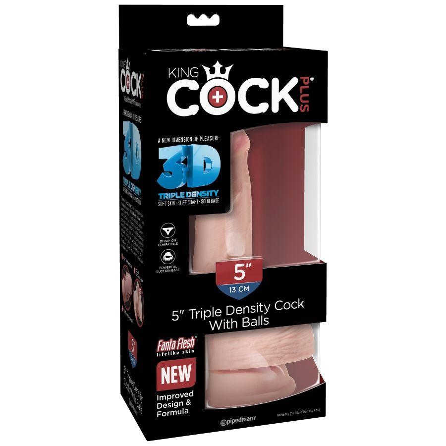 king cock dildo tripla densit 13 cm con testicoli