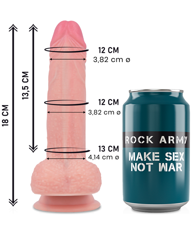 ROCKARMY - LIQUID SILICONE PREMIUM MUSTANG REALISTICO 18 CM -O- 4.14 CM