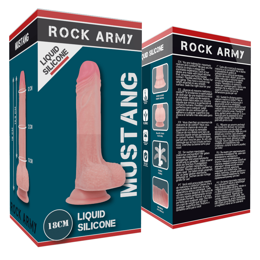 rockarmy liquid silicone premium mustang realistico 18 cm o 4 14 cm