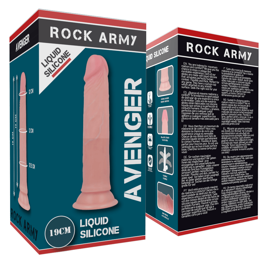 rockarmy liquid silicone premium avenger realistico 19 cm o 3 98 cm