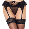 queen lingerie perizoma con giarrettiera nera s m