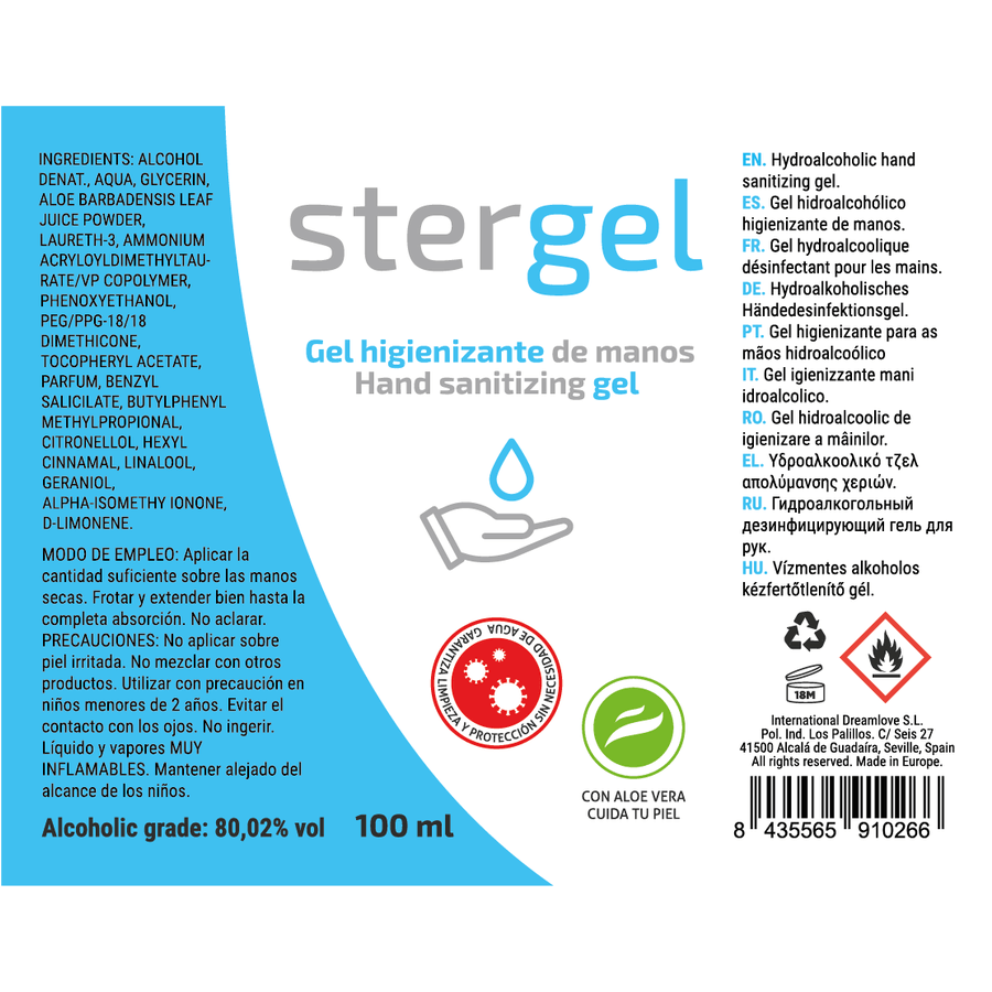 stergel gel igienizzante mani idroalcolico aloe vera 100ml