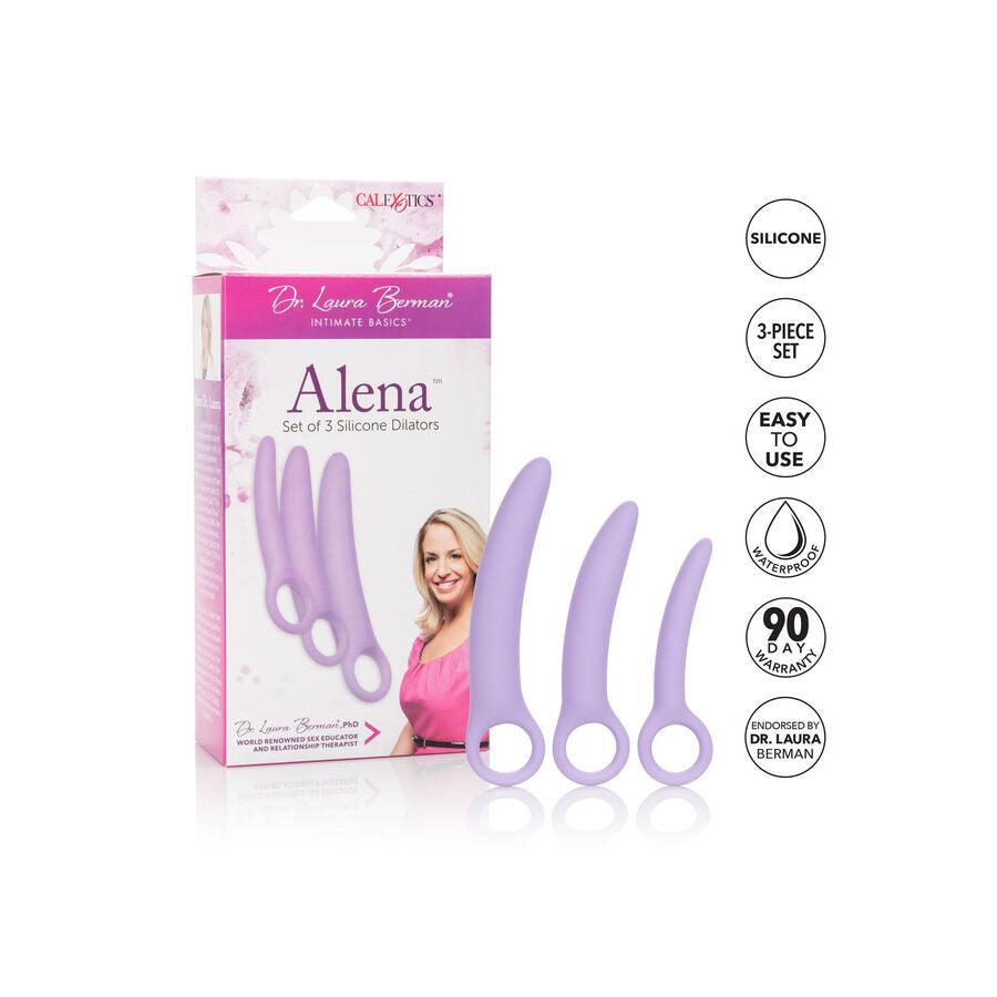 california exotics dr laura berman alena set di 3 dilatori in silicone