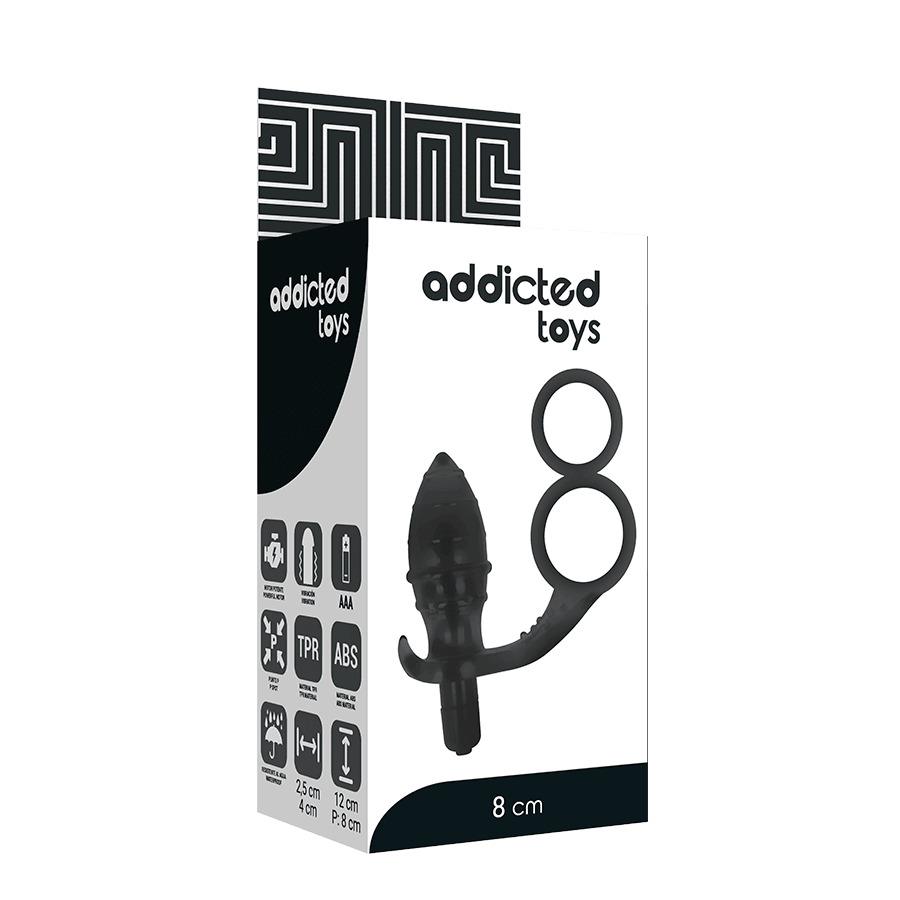 addicted toys plug anale con doppio anello nero