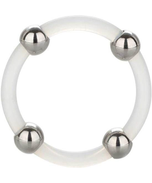 california exotics anello in silicone con perline in acciaio l