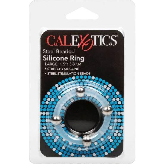 california exotics anello in silicone con perline in acciaio l