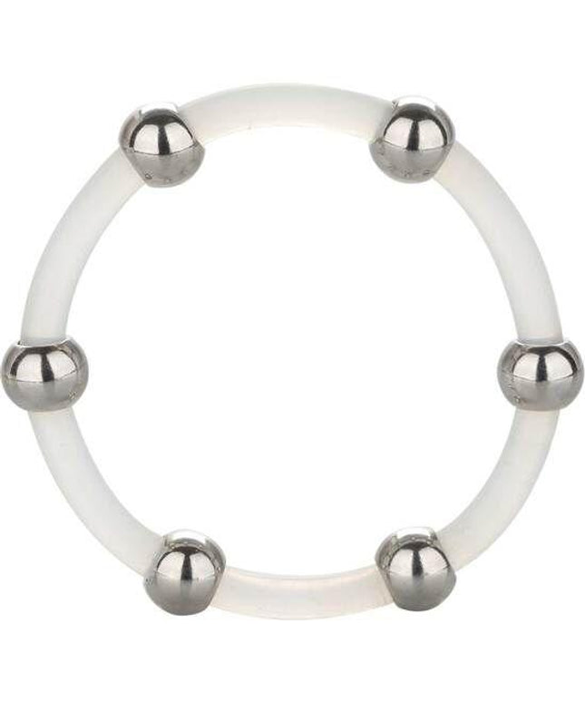 california exotics anello in silicone con perline in acciaio xl