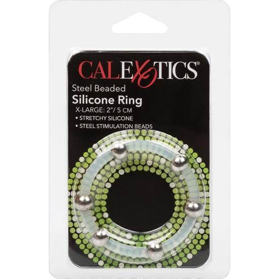 california exotics anello in silicone con perline in acciaio xl