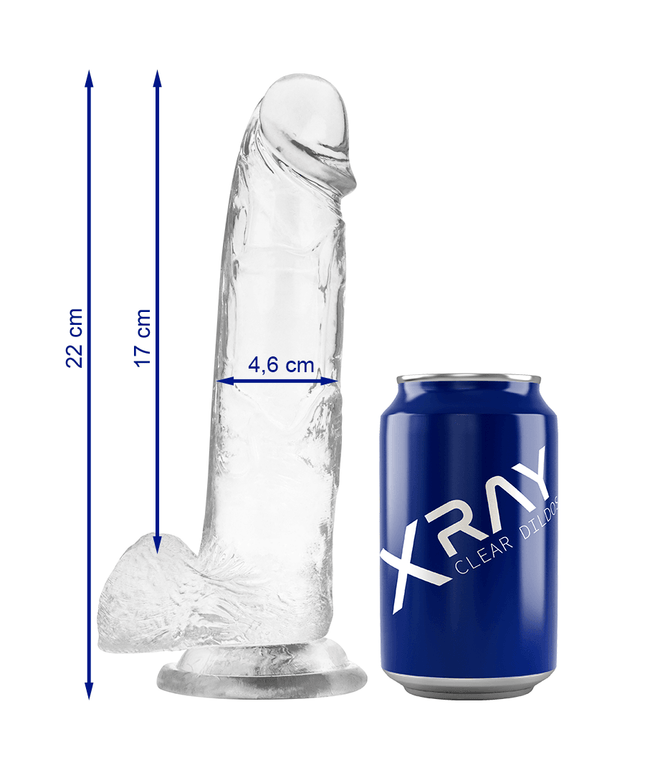 x ray cazzo trasparente con sfere 22 cm o 4 6 cm