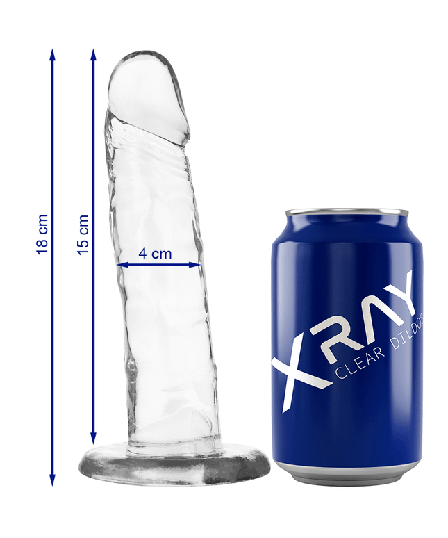 x ray cazzo trasparente 18 cm o 4 cm