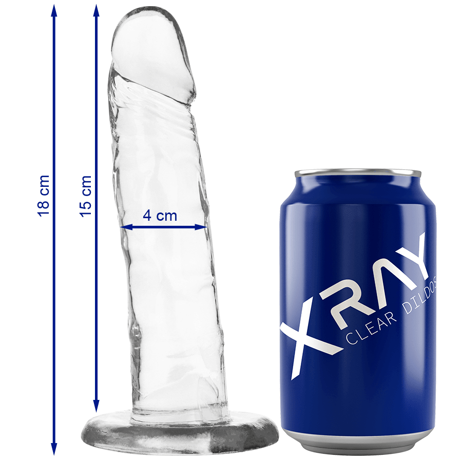 x ray cazzo trasparente 18 cm o 4 cm