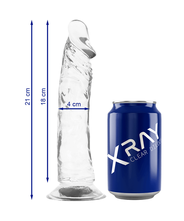 x ray cazzo trasparente 21 cm o 4 cm