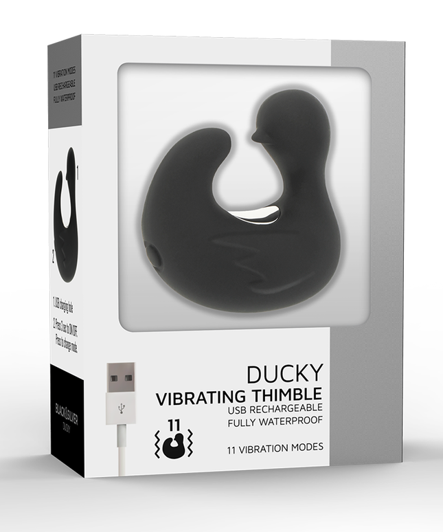 BLACK&SILVER - DUCKYMANIA DITALE RICARICABILE STIMOLANTE D'ANATRA IN SILICONE