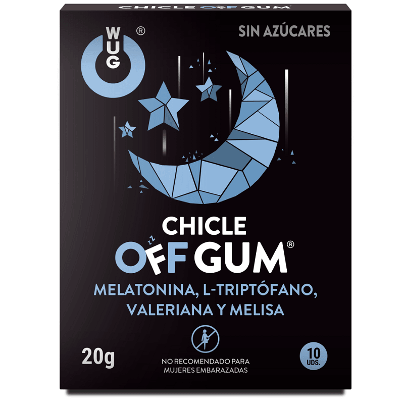 WUG GUM - OFF VALERIAN, TRYPTOPHAN, LEMON BALM AND MELATONIN 10 UNITS - Only Vibes