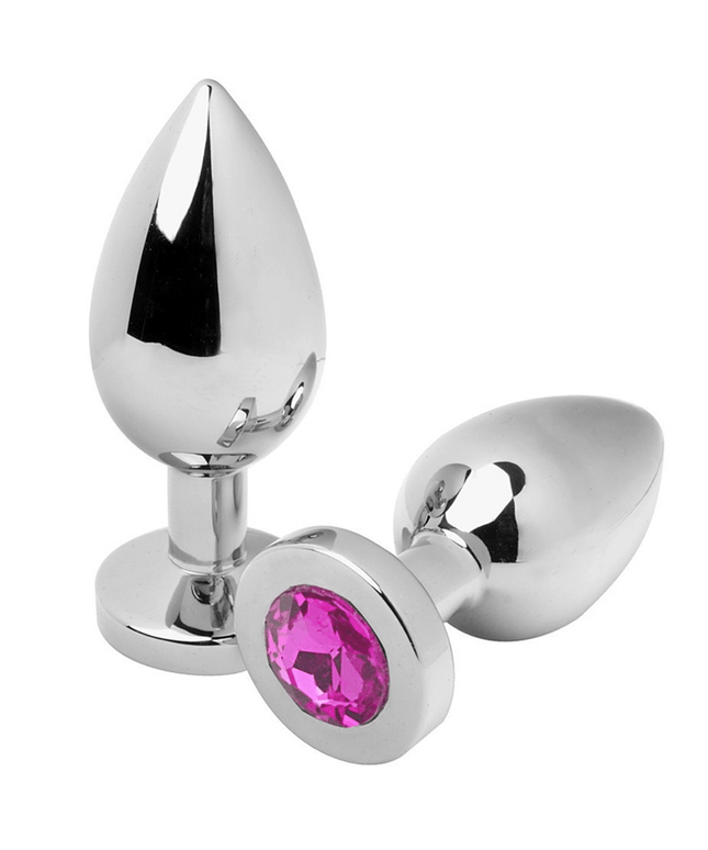 metal hard plug anale diamond rosa medio 7 62cm