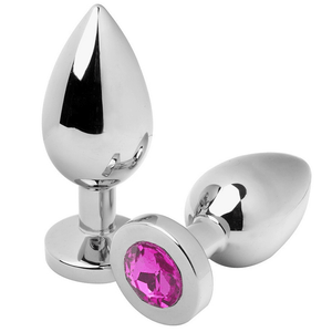 metal hard plug anale diamond rosa medio 7 62cm