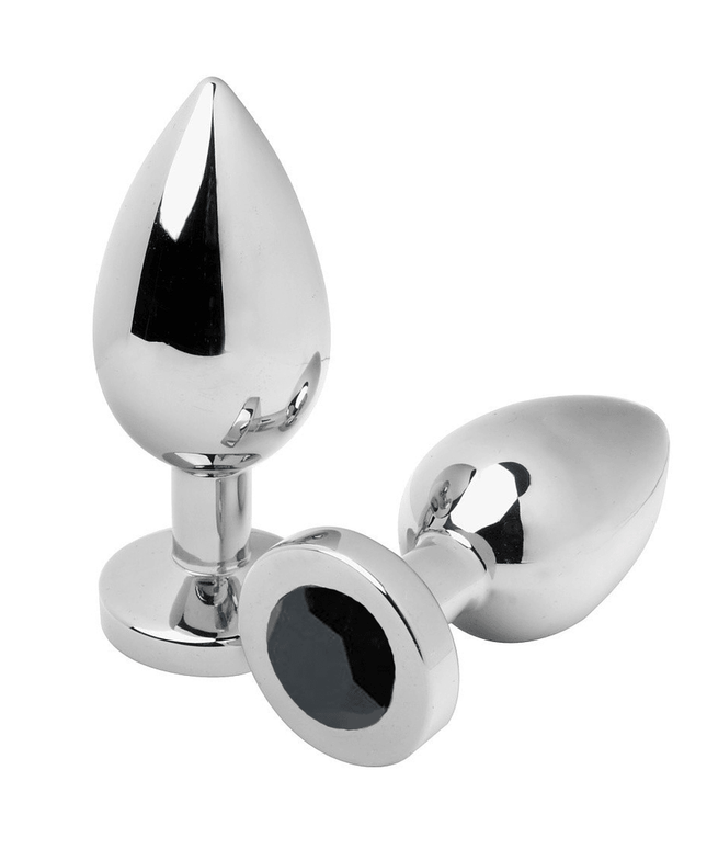 metal hard plug anale diamond nero piccolo 5 71cm