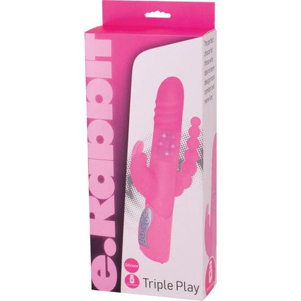 seven creations e rabbit triple play vibratore tripla stimolazione rosa