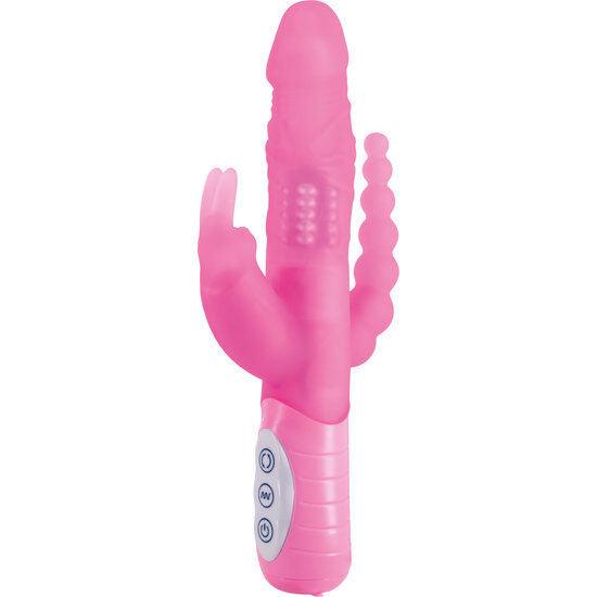 seven creations e rabbit slimine triple play vibratore tripla stimolazione rosa