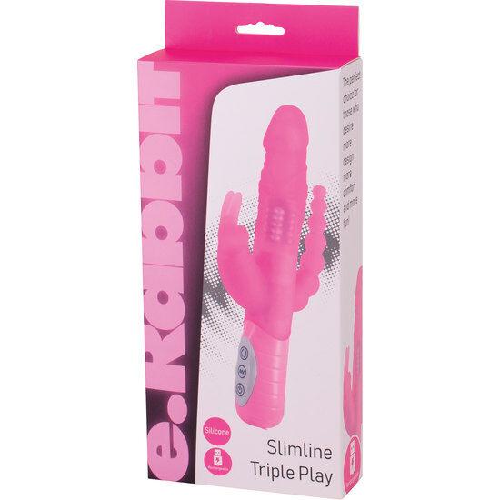 seven creations e rabbit slimine triple play vibratore tripla stimolazione rosa