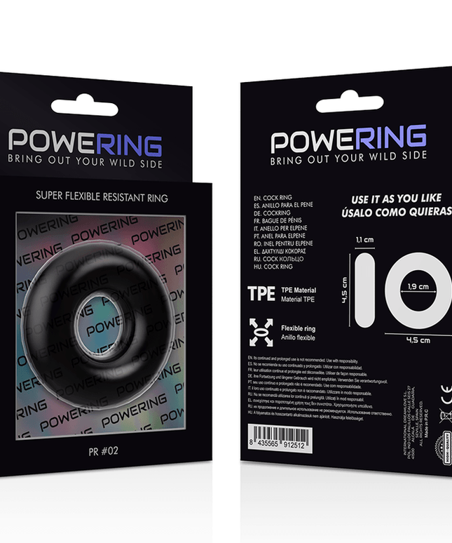 powering anello per pene super flessibile e resistente 4 5 cm nero