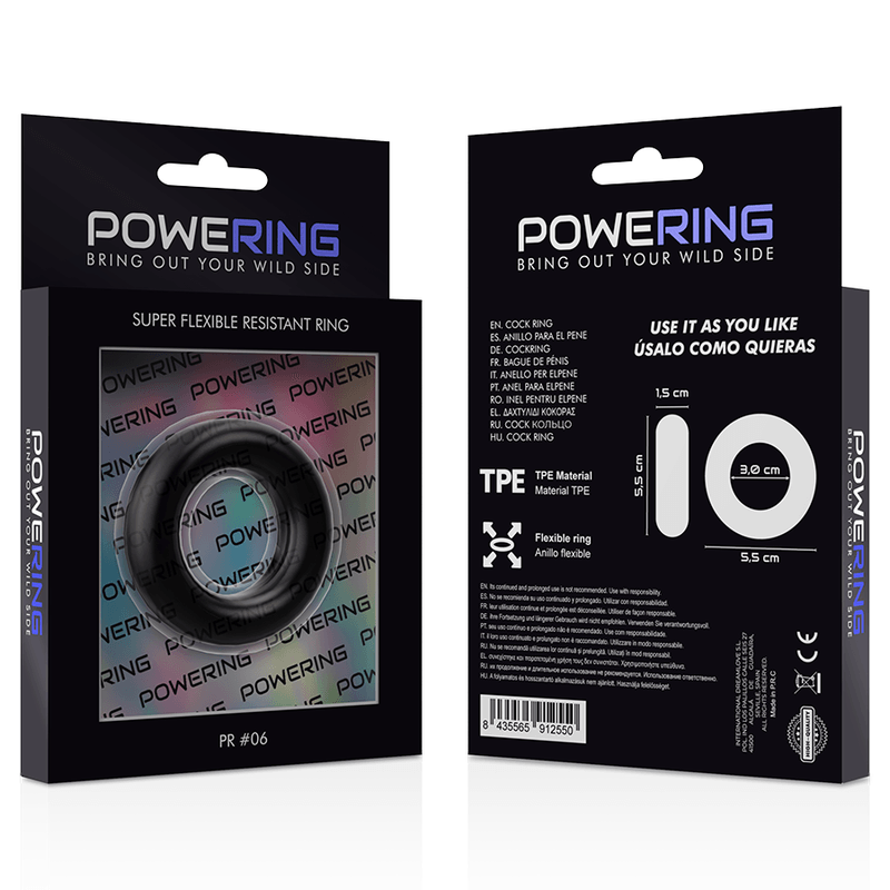 powering anello per pene super flessibile e resistente 5 5 cm pr06 nero