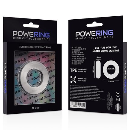 powering anello per pene super flessibile e resistente 5 5 cm pr06 trasparente