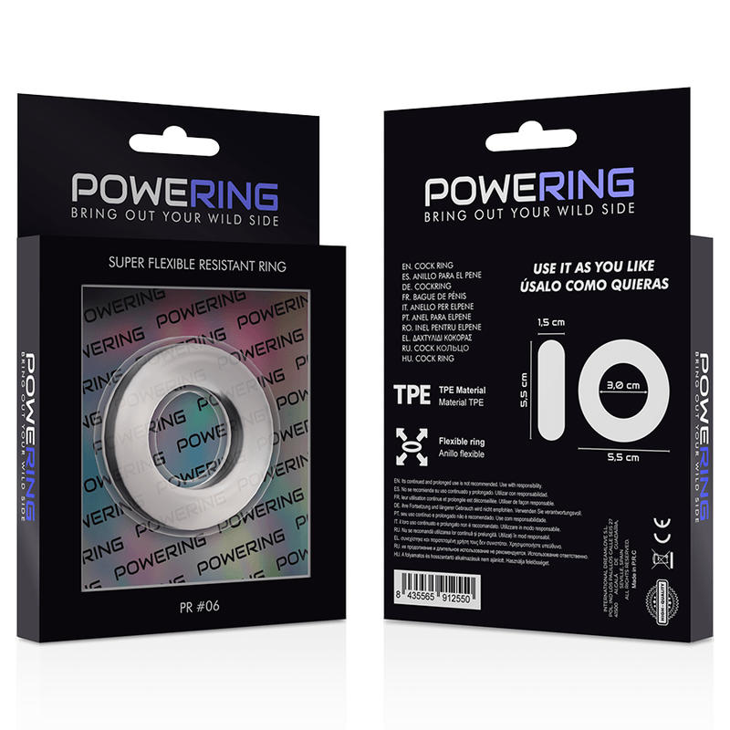 powering anello per pene super flessibile e resistente 5 5 cm pr06 trasparente