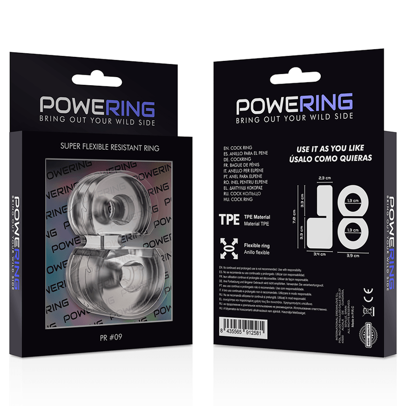 powering anello per doppio pene super flessibile e resistente pr09 chiaro