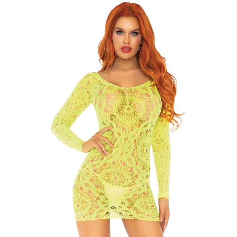 leg avenue miniabitoin pizzo alluncinetto manica lunga neon taglia unica